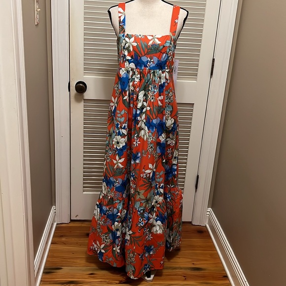 London Times Babydoll Tiered Maxi Dress in Original Blue - Picture 4 of 17